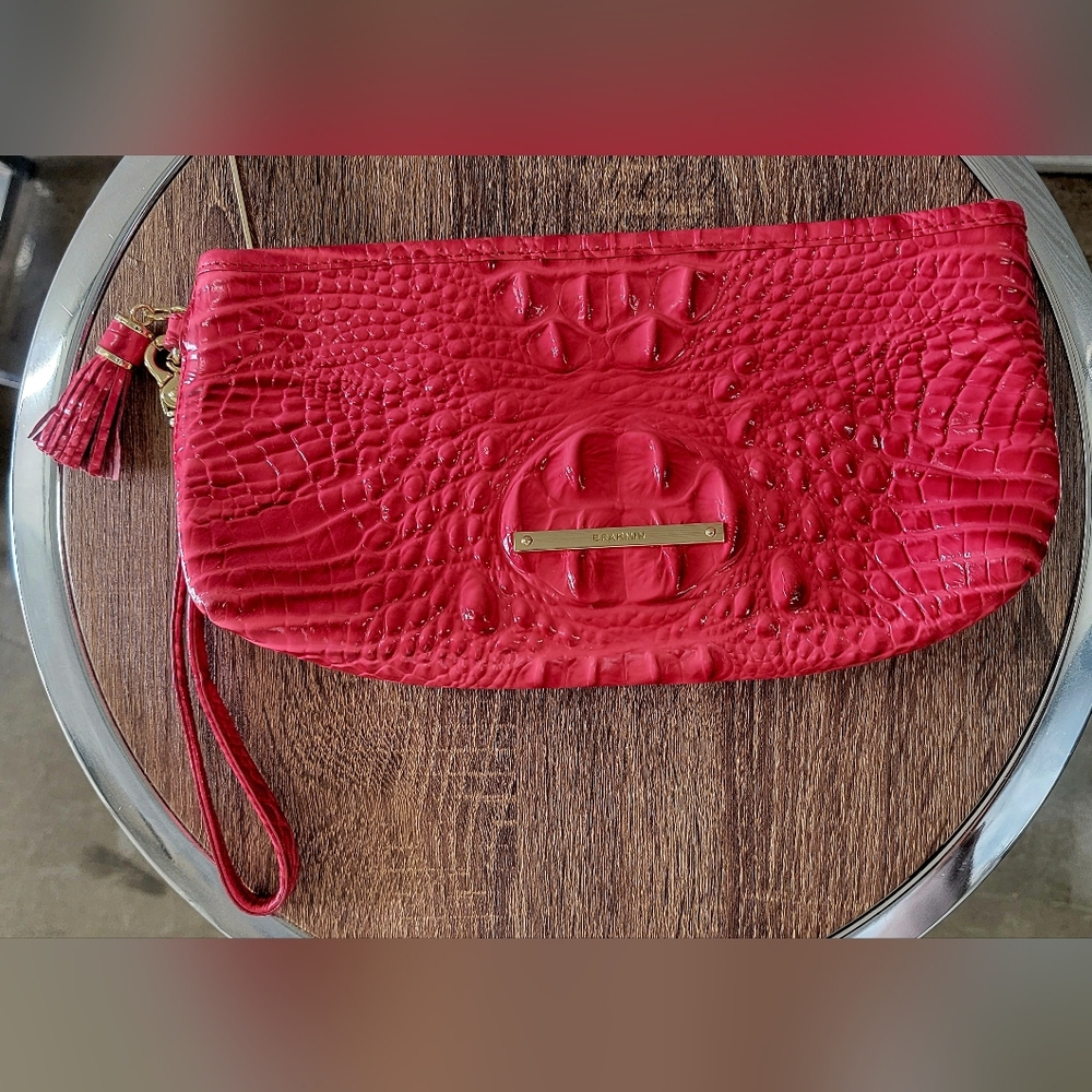 BRAHMIN KAYLA CLUTCH BUBBLEGUM PINK